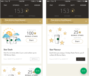 Starbucks mobile app screenshots