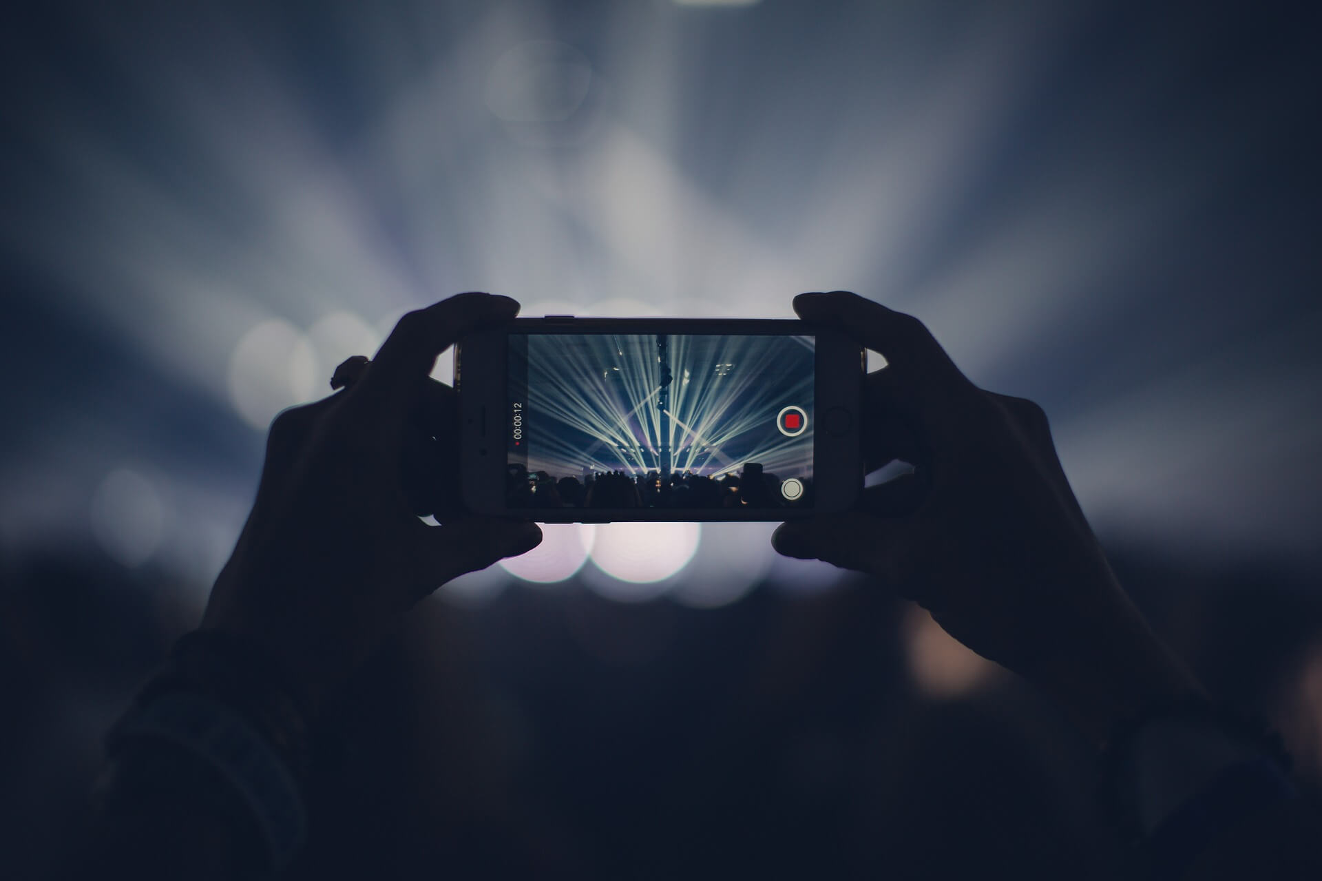 Phone taking video at a concert