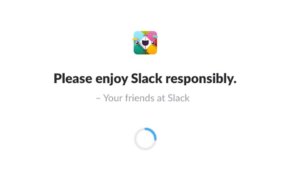 Slack's opening screen