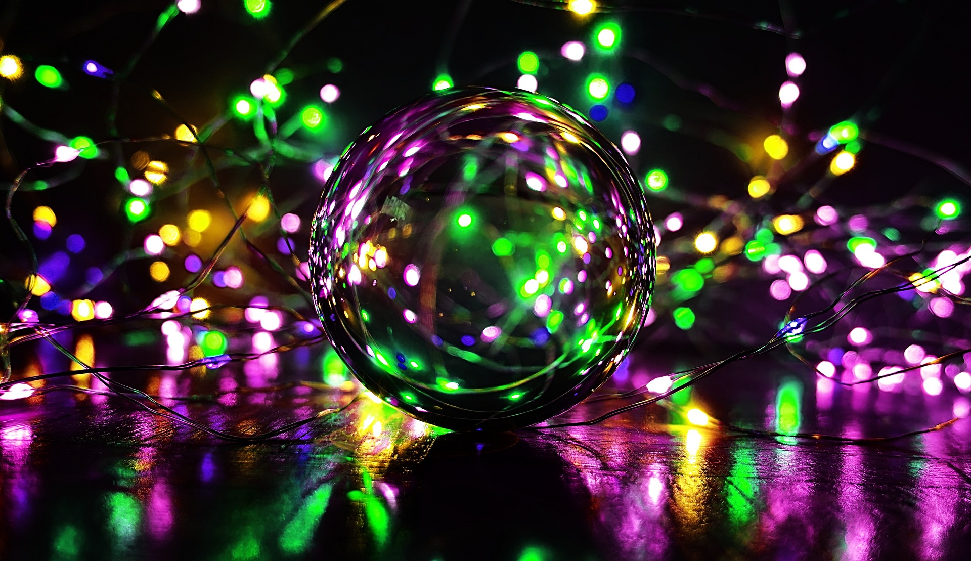 A colorful crystal ball
